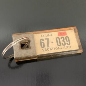 Vintage 1951 Maine Mini License Plate Key Chain Ring DAV Tag